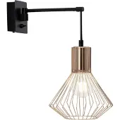Brilliant Lampe Dalma interrupteur noir/cuivre | 1x A60, E27, 60W, compatible avec les ampoules normales (non incluses) | Avec interrupteur à bascule