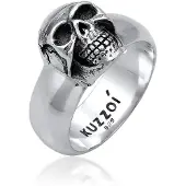 KUZZOI Bague 'Totenkopf' argent