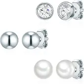 Rafaela Donata Boucles d'oreilles argent / transparent / blanc perle