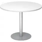 Hjh OFFICE PRO BISTRO F100R S - Système de table de réunion blanc argenté Ø 100