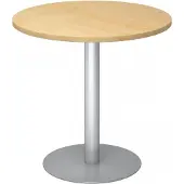 Hjh OFFICE PRO BISTRO F80R S - Système de table de réunion en érable argenté, Ø 80