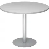 Hjh OFFICE PRO BISTRO F100R S - Système de table de réunion Gris Argent Ø 100