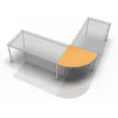 Hjh OFFICE PRO Elément de liaison Arrondi pour MyTable XB avec piétement de table Blanc
