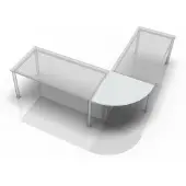 Hjh OFFICE PRO Elément de liaison Arrondi pour MyTable XB avec piétement de table Blanc
