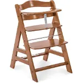Hauck Alpha+ Chaise haute traditionnelle Siège dur Noyer