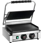 Bartscher A1509 Panini-MDI 1GR Gril de contact, Machine à panini, Noir, Argent