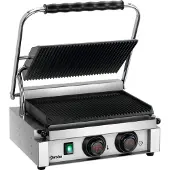 Bartscher Gril de contact Panini-MDI 1R A15097, Machine à panini, Noir, Argent