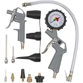 Powerplus Pistolet Gonflage Pneus Kit Complet 13 Pièces Pour Gonflage Précis -