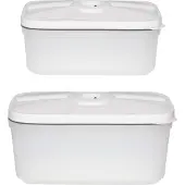 Maku Récipient Alimentaire Sous Vide 2pcs, Boîte de conservation, Transparent, Blanc
