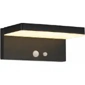 LumenXL Applique solaire moderne d'extérieur noire avec capteur - Hendrick