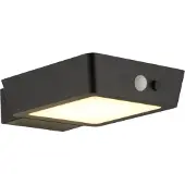 LumenXL Applique solaire d'extérieur moderne noir avec capteur - Shiny