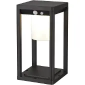 LumenXL Lampadaire solaire moderne noir avec capteur - Kiran