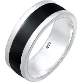 KUZZOI Bague noir / argent