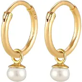 Elli PREMIUM Boucles d'oreilles or / blanc perle