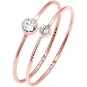 Elli Parure de bijoux 'Solitär' or rose