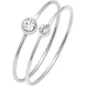 Elli Parure de bijoux 'Solitär' argent / transparent