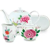 Pip studio Service à Thé Pip Studio Blushing Birds White (Set 4)