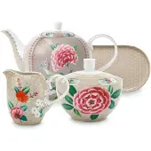 Pip studio Service à Thé Pip Studio Blushing Birds Khaki (Set 4)