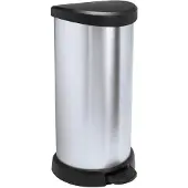 Curver Decobin Poubelle à Pédale 40 Litres Argent