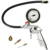 Stanley Pistolet de gonflage pneumatique avec manomètre, 3 adaptateurs, convient pour les vélos, les ballons et les
