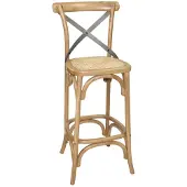 Bolero Tabouret de bar avec dossier, en bois de chêne
