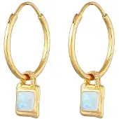 Elli PREMIUM Boucles d'oreilles bleu / jaune d'or / or