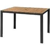 Bolero Table rectangulaire en acier et bois d'acacia 120 x 80 cm