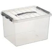 Sunware Boîte de rangement Q-line - couvercle avec poignée - L 400 x l 300 x H 260 mm - 22 l