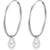 Glanzstücke Boucles d'oreilles argent / blanc perle
