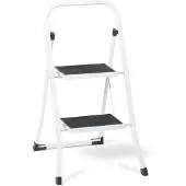 Blokker Echelle ménagère - 2 marches - 150kg - pliable - blanc