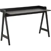 Actona Bureau rectangulaire Miso, placage chêne laqué noir mat, 126,6x51,6x80 cm