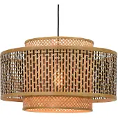 Good&Mojo - Lampe à suspendre Bhutan - Bambou/noir - Ø50cm Lampe à suspendre - Lampe de table à manger - Lampe de salon - Lampe de chambre à coucher - Salon
