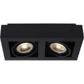 Lucide ZEFIX - Spot de plafond (lampe de plafond) - LED « Dim to warm » - GU10 (ES111) - 2x12 W 2200 K/3000 K - Noir