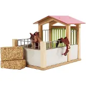 Kids Globe Horses horsebox 1:24 rose