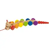 Goki Chenille à tirer Nila - L39 cm - Pour enfants dès 12 mois - Rose et multicolore