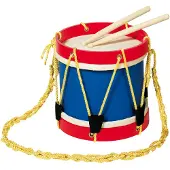 Goki Tambour de fanfare - - H21xØ22cm - Peau naturelle - Bois - Enfant