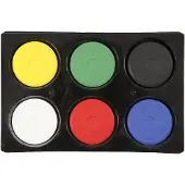 Creativ Light Palette en plastique avec 6 compartiments y compris pastilles de gouache - couleurs miscibles. réf 34576