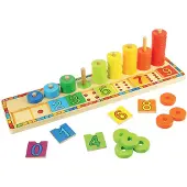 Bigjigs Jeu d'apprentissage en bois, compter, 55dlg.
