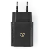 Nedis Netzladegerät TypC USB-A 18W ohne Kabel sw WCQC302ABK