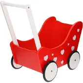 Generique Voiture de poupée rouge avec coeurs