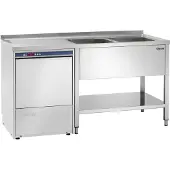 Bartscher Plongeoir inox | 2 éviers GAUCHE | 160x70x85 cm