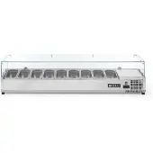Hendi Vitrine réfrigérée | acier inoxydable | 9x GN 1/4 150 mm