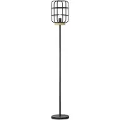 Brilliant Lampe , Gwen lampe à poser 1flg antique bois/noir corindon, métal/bois, 1x A60, E27, 52W,ampoules normales (non incluses)