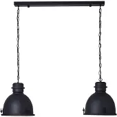 Brilliant Lampe , Kiki suspension 2flg noir corund, métal, 2x A60, E27, 52W,ampoules normales (non incluses)