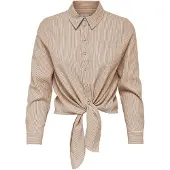 ONLY Chemisier 'ONLLecey' moka / blanc