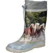 Beck Bottes en caoutchouc 'Pferde' gris / mélange de couleurs