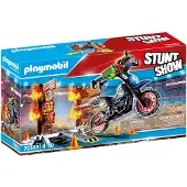 Playmobil Stuntshow 70553 Moto cascadeuse avec mur de feu