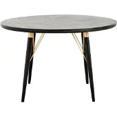 Nordal Table à manger ronde - bois noir
