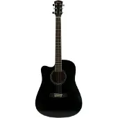 Fazley W40-BK LH guitare acoustique folk pour gaucher