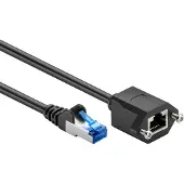 Goobay CAT 6a Verlängerungskabel, S/FTP (PiMF), Schwarz, 2 m